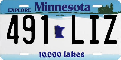 MN license plate 491LIZ