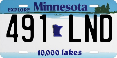 MN license plate 491LND