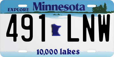 MN license plate 491LNW