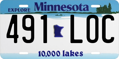 MN license plate 491LOC