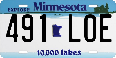 MN license plate 491LOE