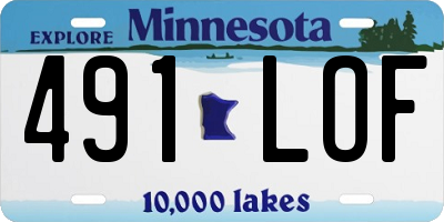 MN license plate 491LOF