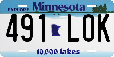 MN license plate 491LOK