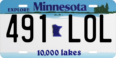 MN license plate 491LOL