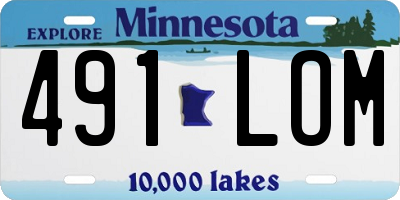 MN license plate 491LOM