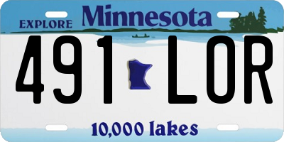 MN license plate 491LOR