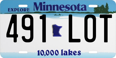 MN license plate 491LOT