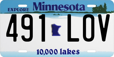 MN license plate 491LOV