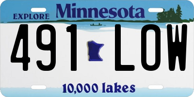 MN license plate 491LOW