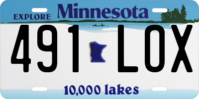 MN license plate 491LOX