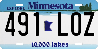MN license plate 491LOZ