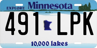 MN license plate 491LPK