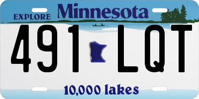 MN license plate 491LQT