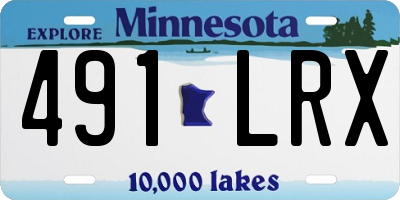 MN license plate 491LRX