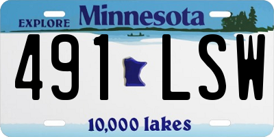 MN license plate 491LSW
