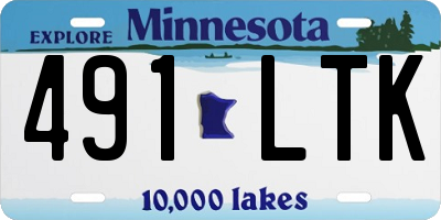 MN license plate 491LTK