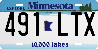 MN license plate 491LTX