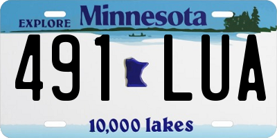MN license plate 491LUA
