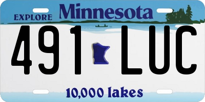 MN license plate 491LUC