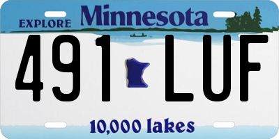 MN license plate 491LUF