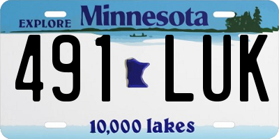 MN license plate 491LUK