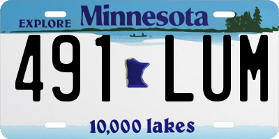 MN license plate 491LUM