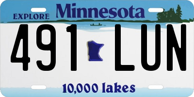 MN license plate 491LUN