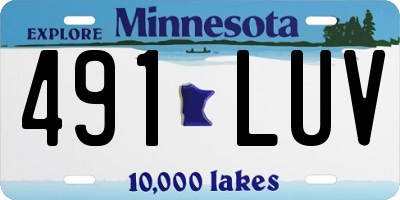 MN license plate 491LUV