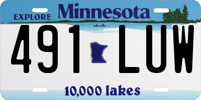 MN license plate 491LUW