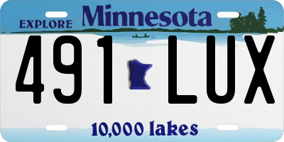 MN license plate 491LUX