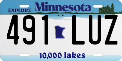 MN license plate 491LUZ