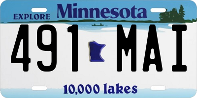 MN license plate 491MAI