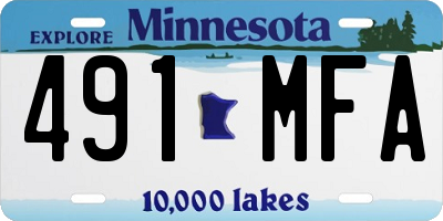 MN license plate 491MFA