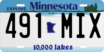 MN license plate 491MIX