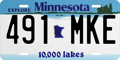 MN license plate 491MKE