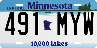 MN license plate 491MYW