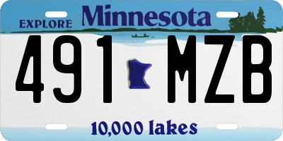 MN license plate 491MZB