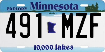 MN license plate 491MZF