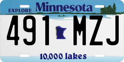 MN license plate 491MZJ
