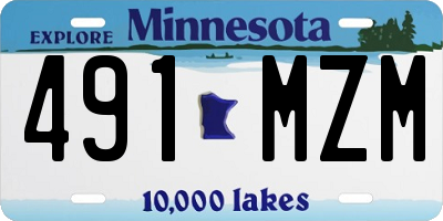 MN license plate 491MZM