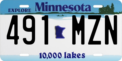 MN license plate 491MZN