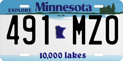 MN license plate 491MZO