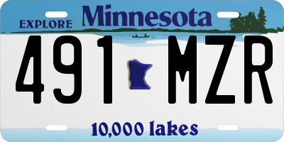 MN license plate 491MZR