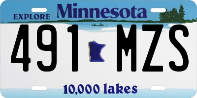 MN license plate 491MZS