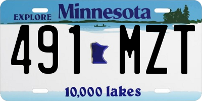 MN license plate 491MZT
