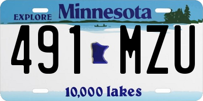 MN license plate 491MZU