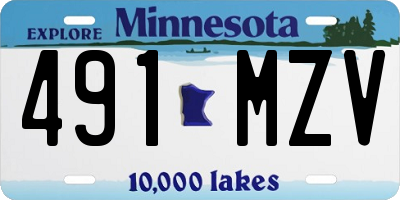 MN license plate 491MZV