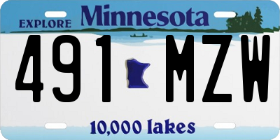 MN license plate 491MZW