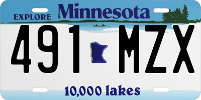 MN license plate 491MZX