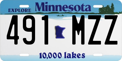 MN license plate 491MZZ